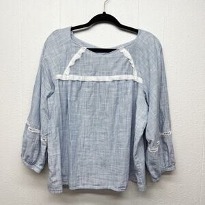 Fringe Womens Top 1X Boho Fairy Relaxed Comfort Lightweight Cottagecore Western